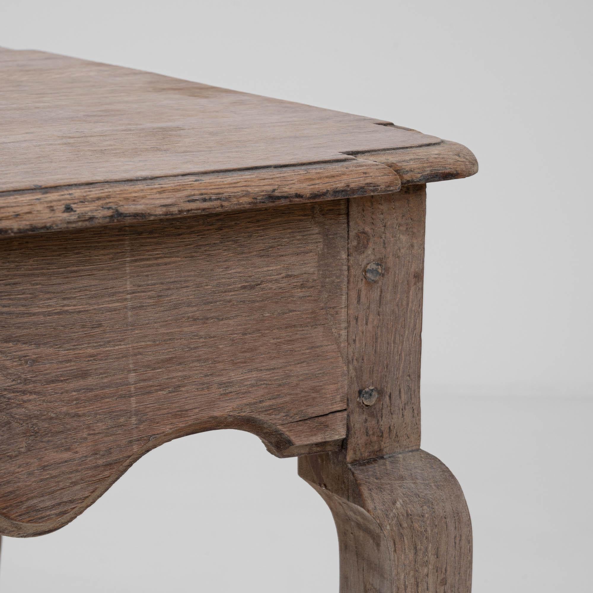 19th Century French Bleached Oak Side Table 3
