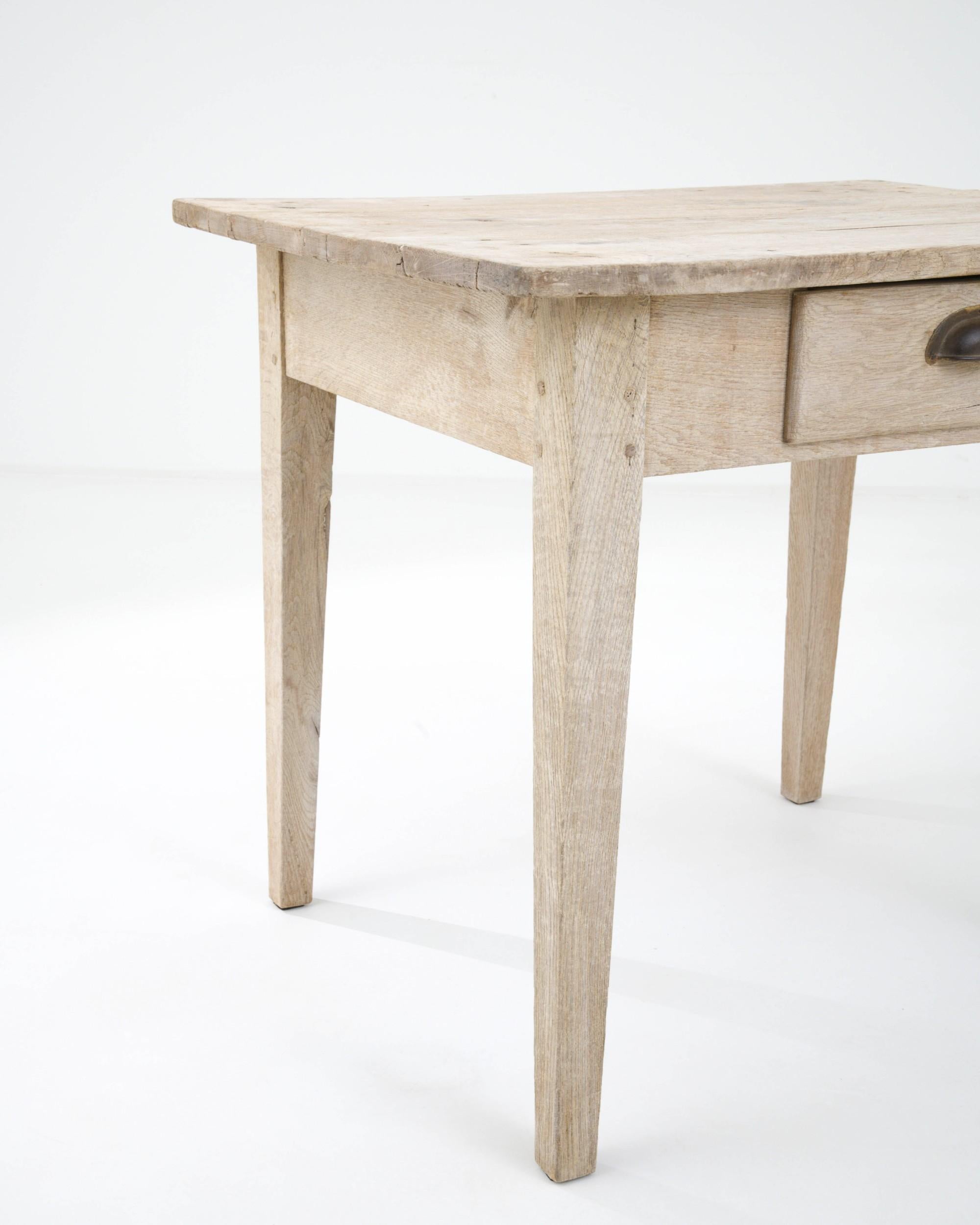 19th Century French Bleached Oak Side Table For Sale 4