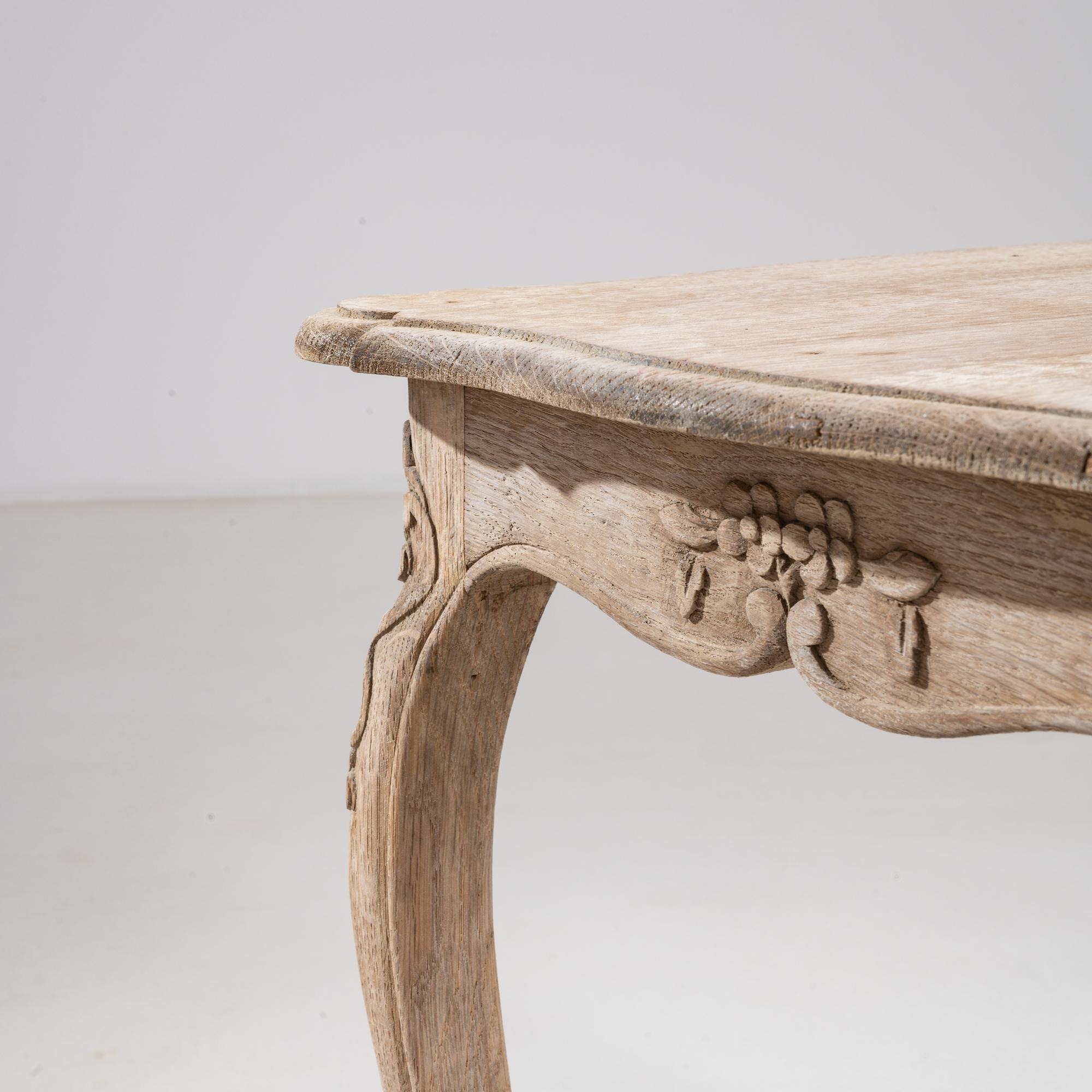 19th Century French Bleached Oak Side Table For Sale 4