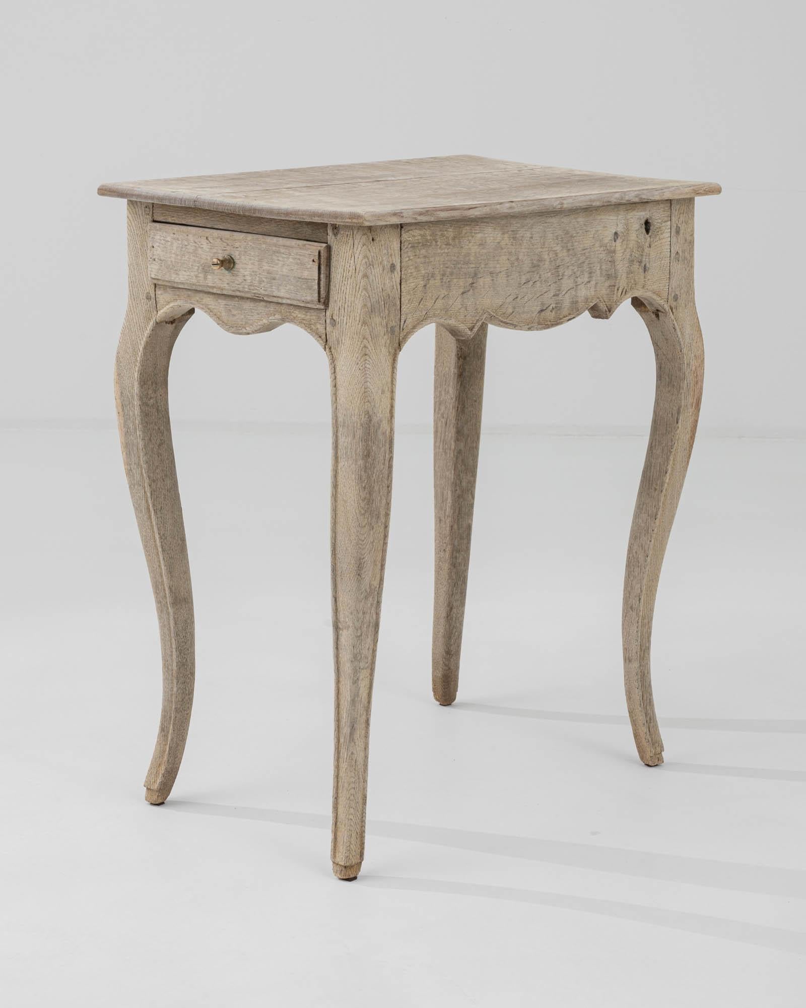 19th Century French Bleached Oak Side Table 5