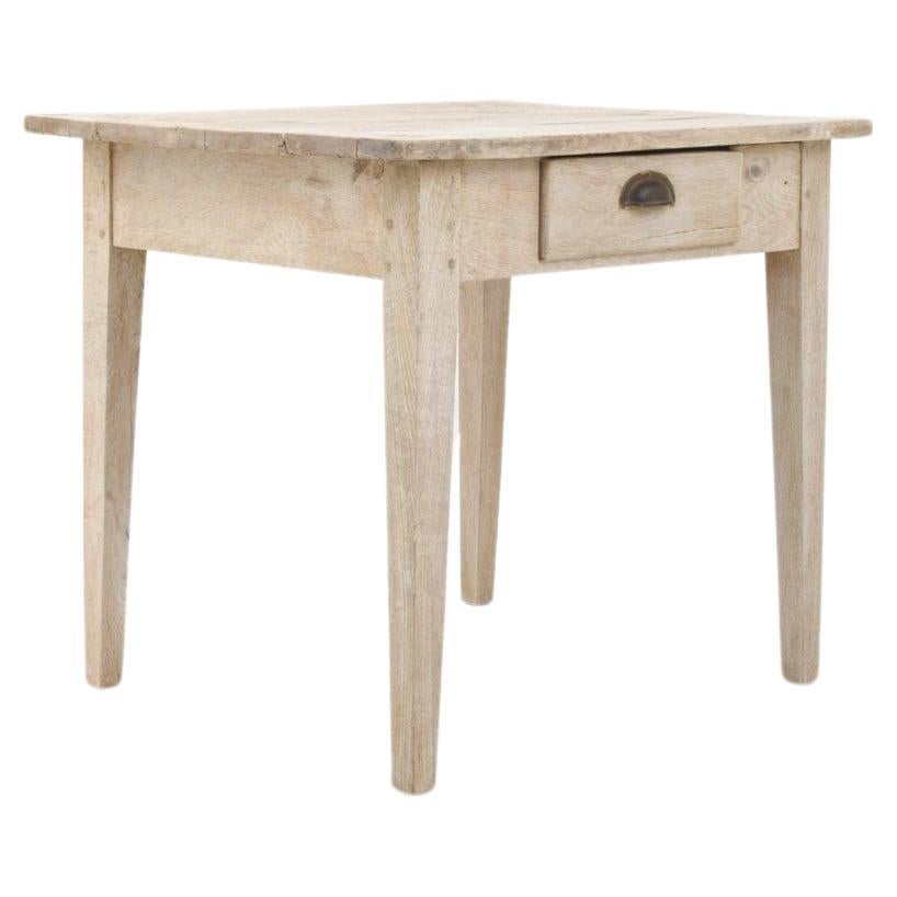19th Century French Bleached Oak Side Table For Sale
