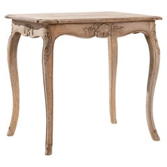 19th Century French Bleached Oak Side Table