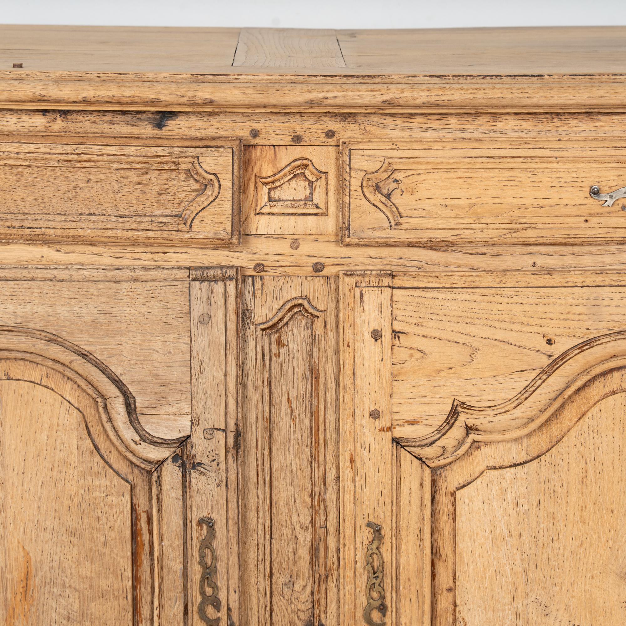 19th Century French Bleached Oak Sideboard Buffet For Sale 7