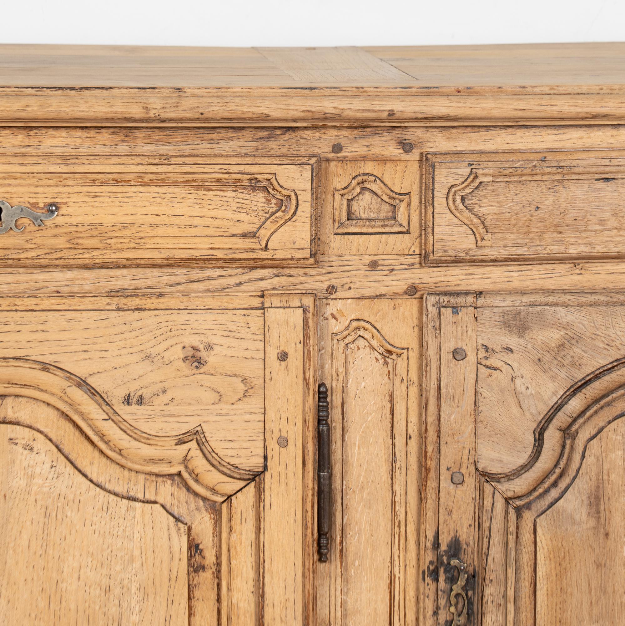 19th Century French Bleached Oak Sideboard Buffet For Sale 8