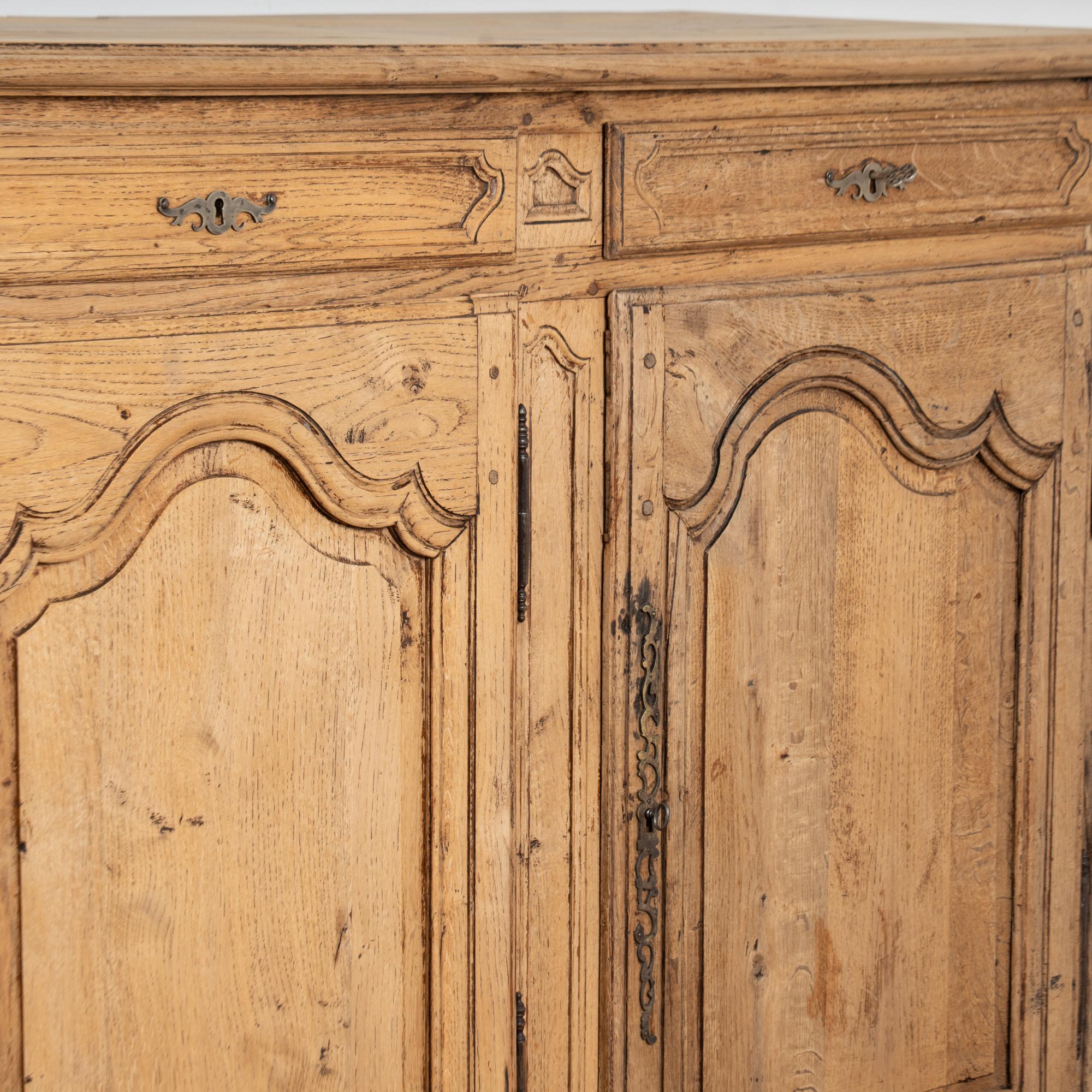 19th Century French Bleached Oak Sideboard Buffet For Sale 9