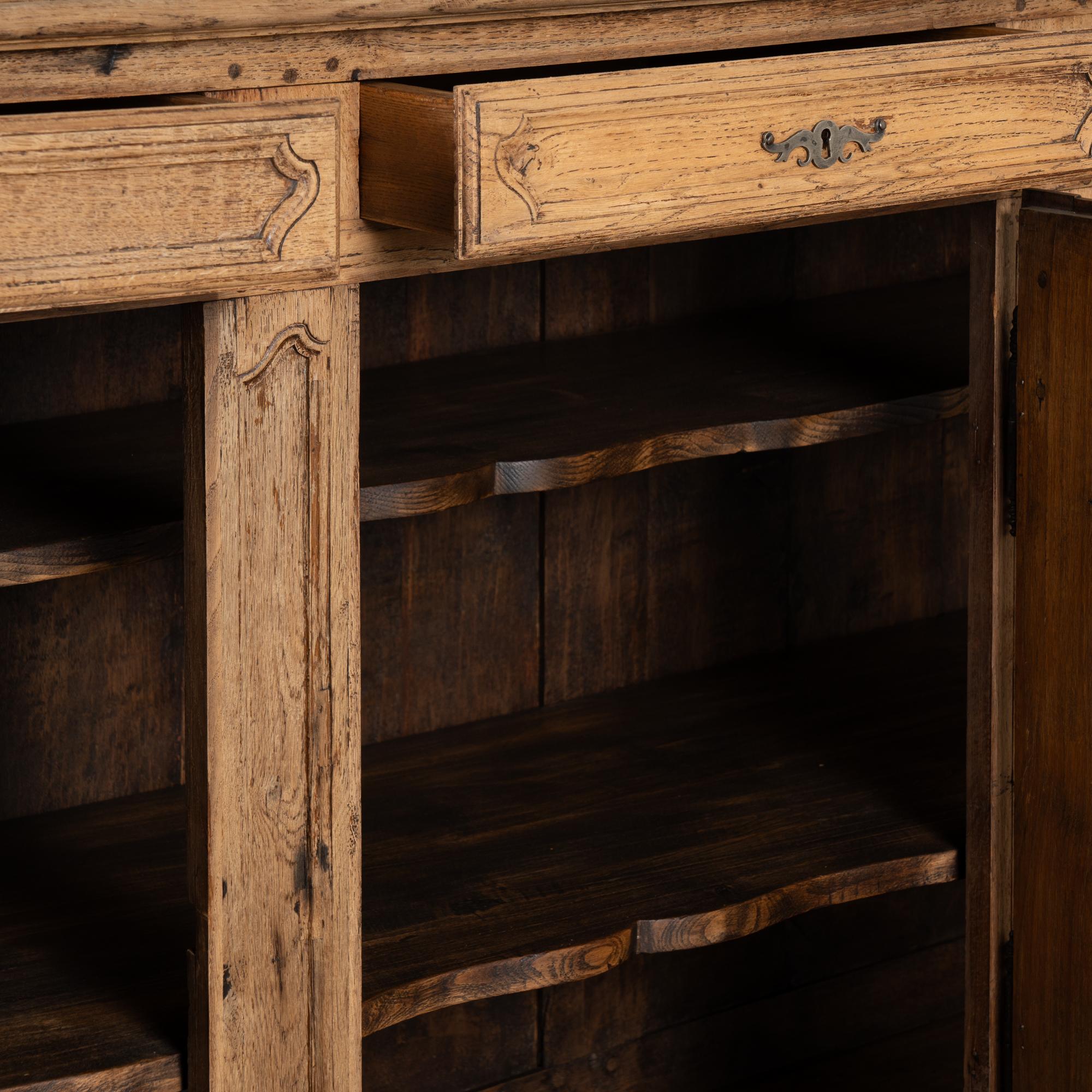 19th Century French Bleached Oak Sideboard Buffet For Sale 10