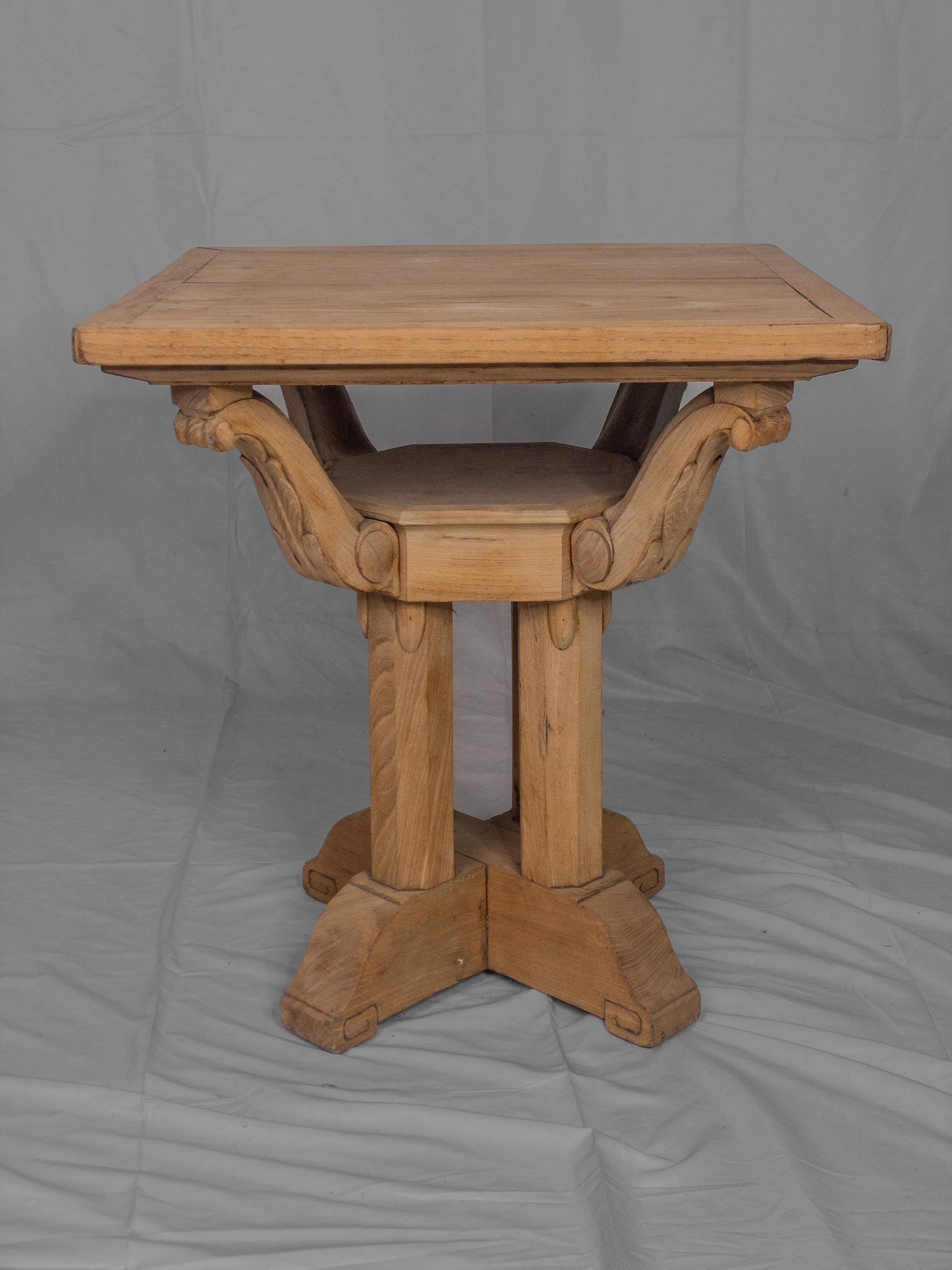 19th Century French Bleached Oak Table In Good Condition For Sale In Houston, TX