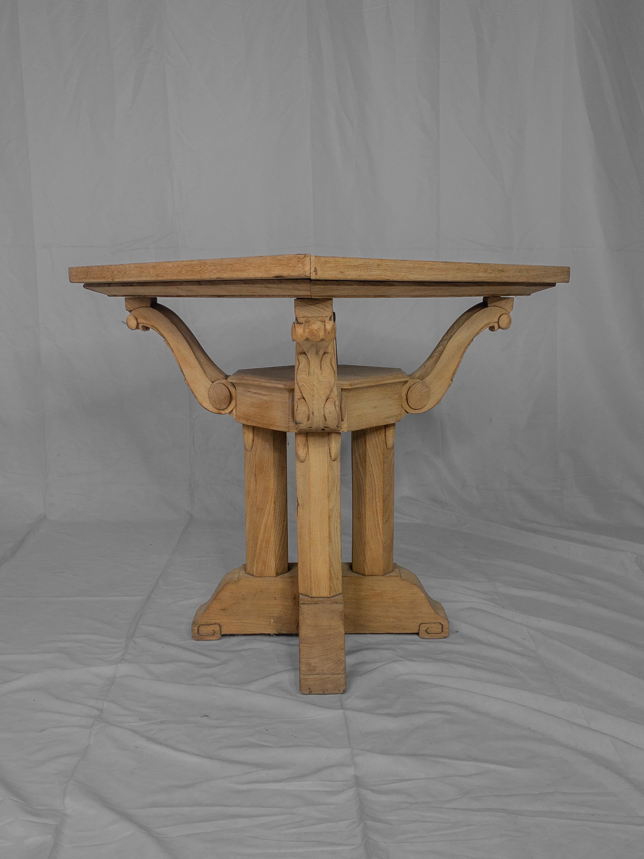 19th Century French Bleached Oak Table For Sale 1