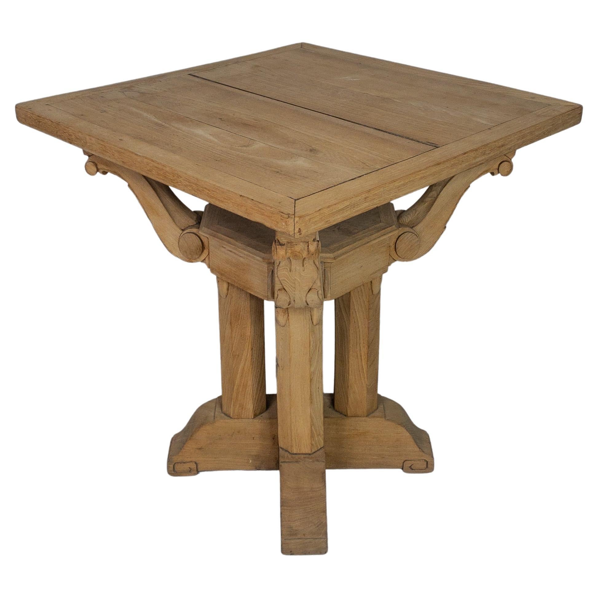 19th Century French Bleached Oak Table For Sale