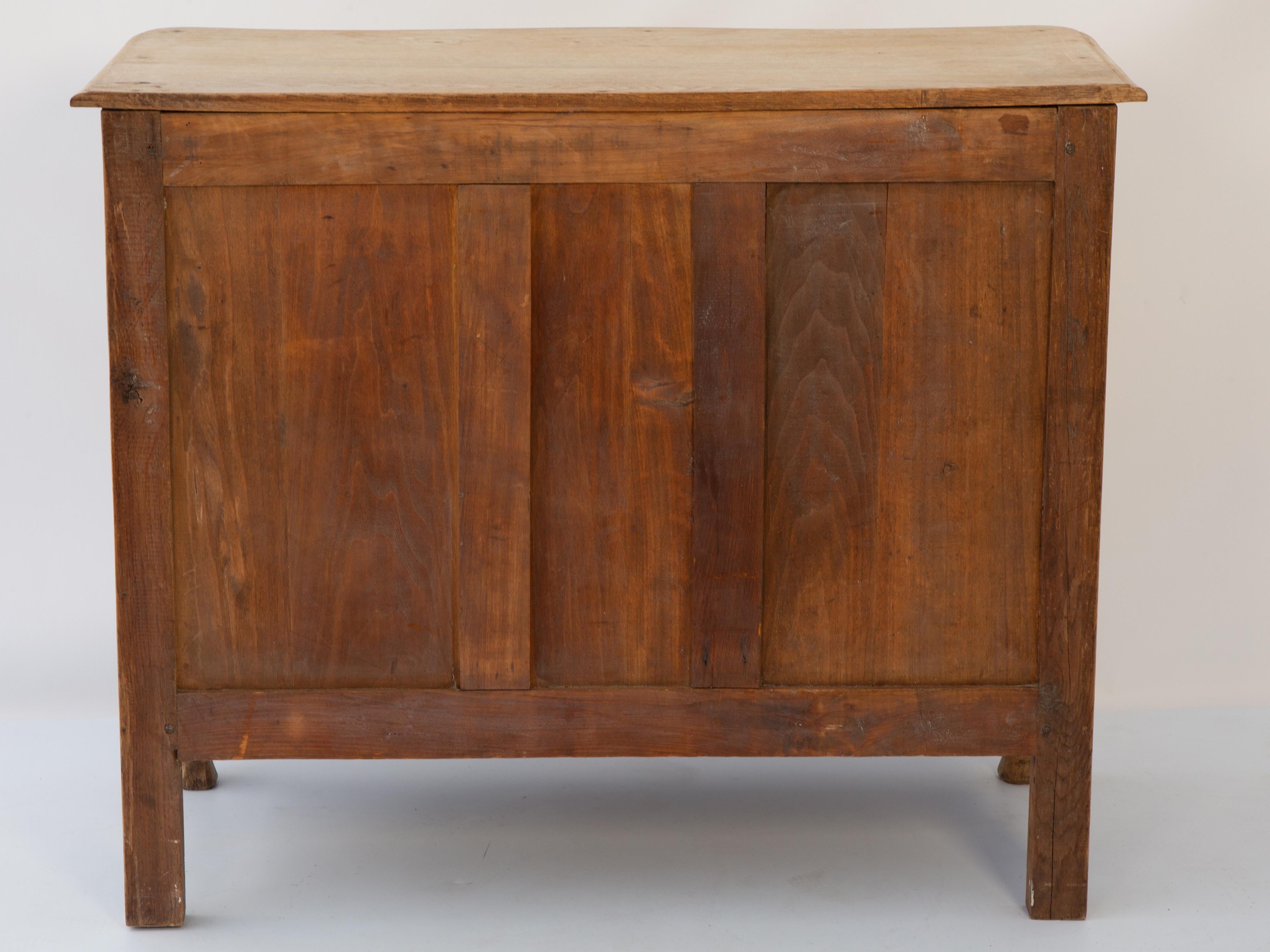 Cómoda francesa del siglo XIX de tres cajones en madera de roble blanqueado, estilo Luis XV Roble en venta