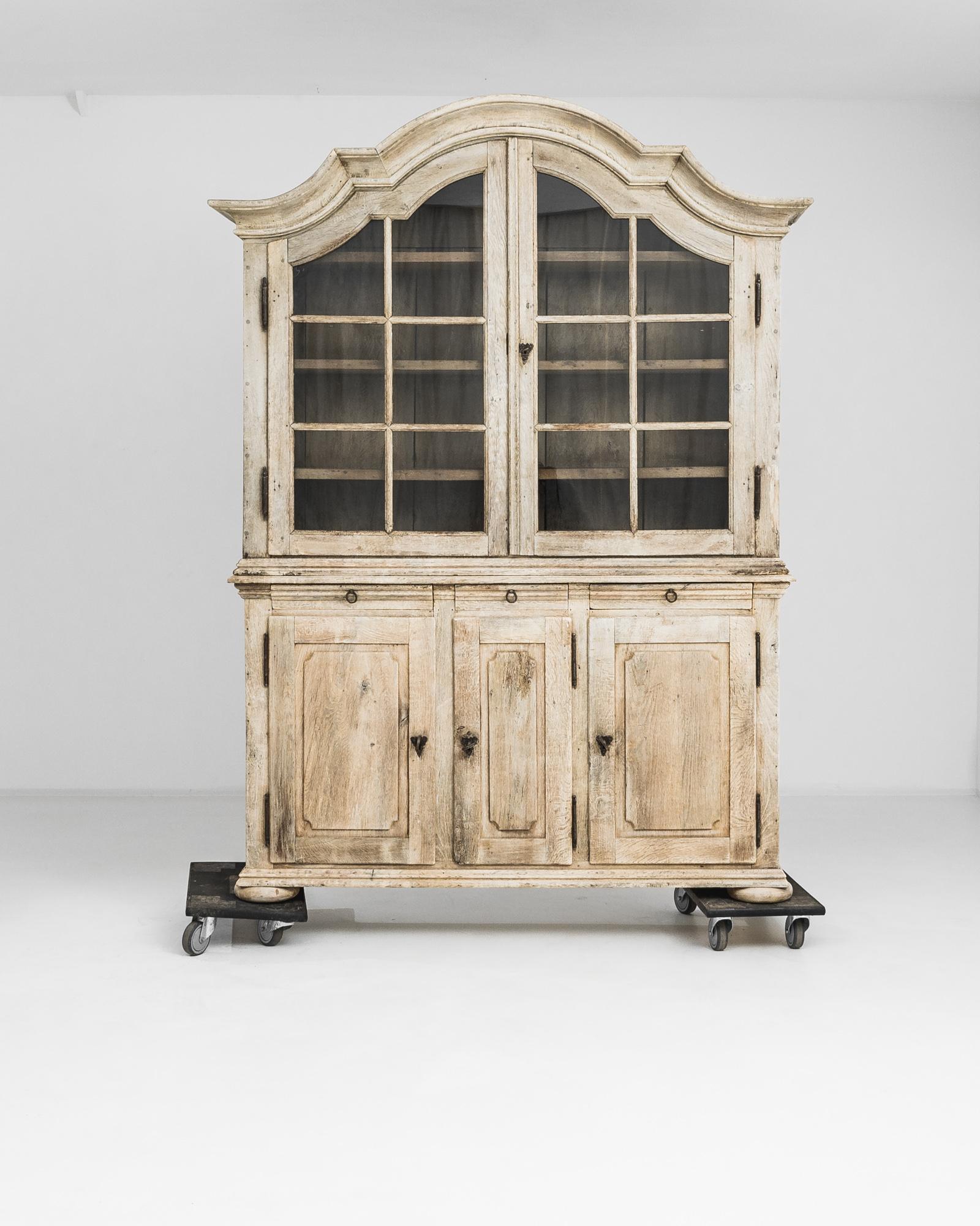 19th Century French Bleached Oak Vitrine 4