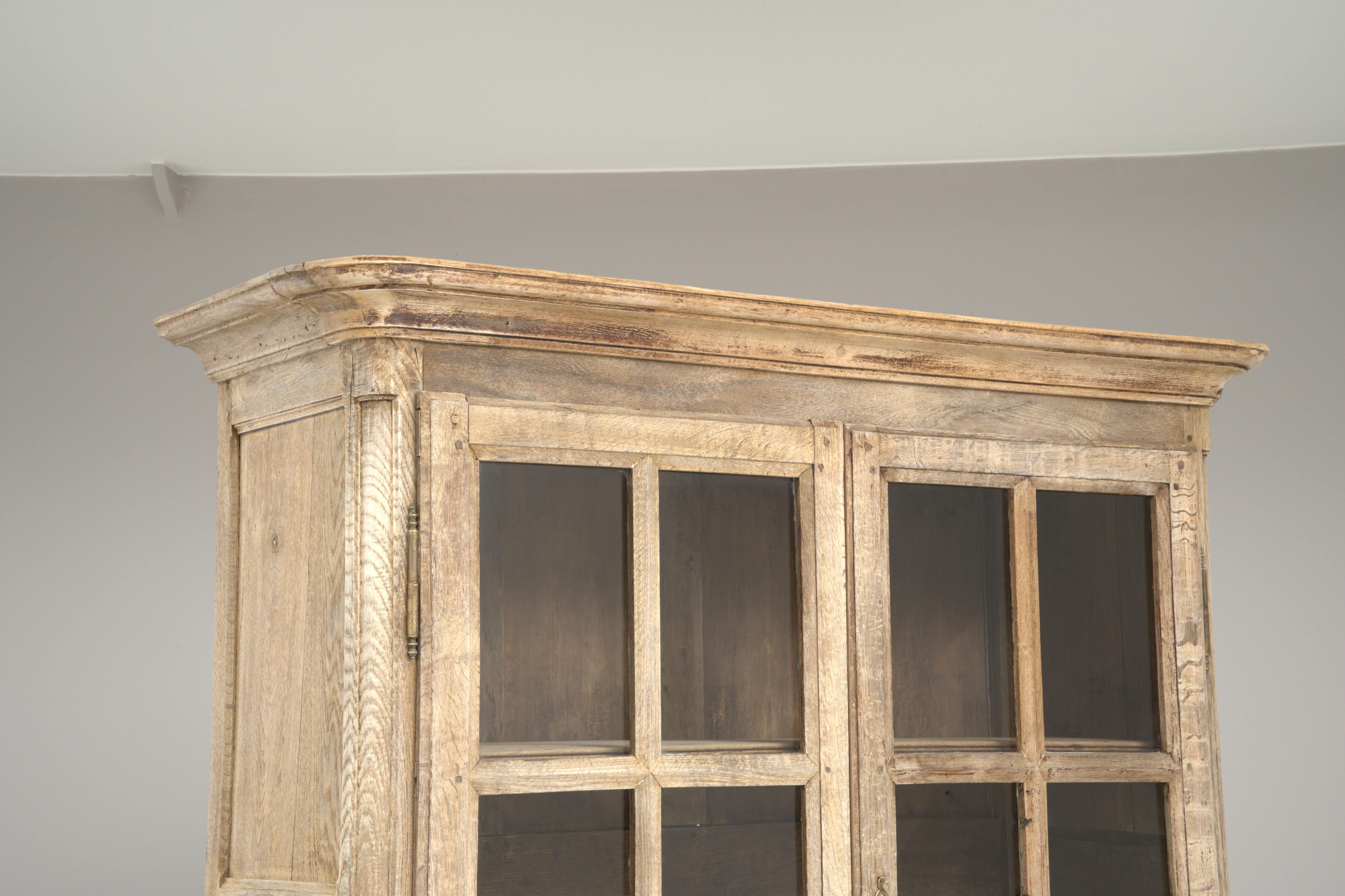 19th Century French Bleached Oak Vitrine 8