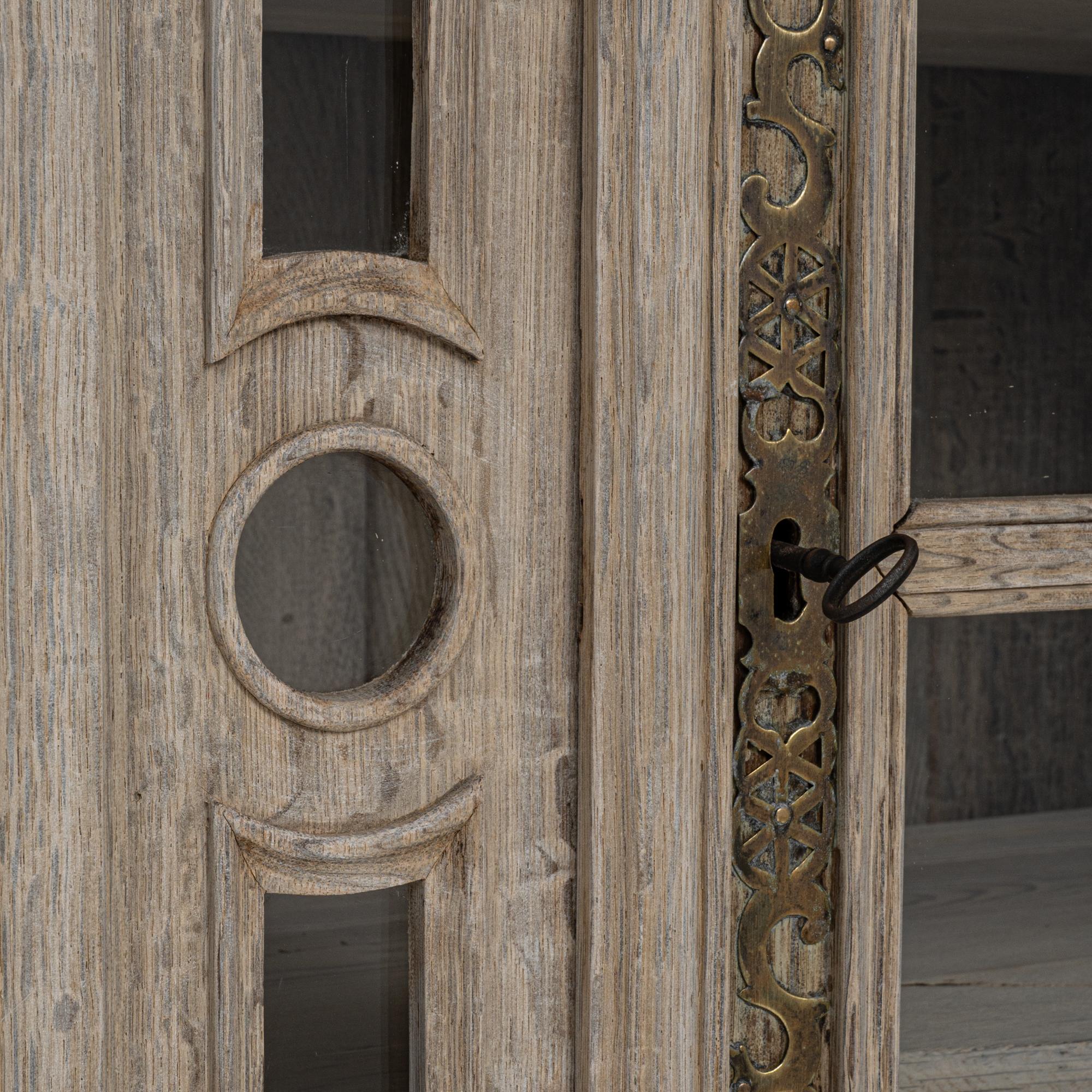 19th Century French Bleached Oak Vitrine 8