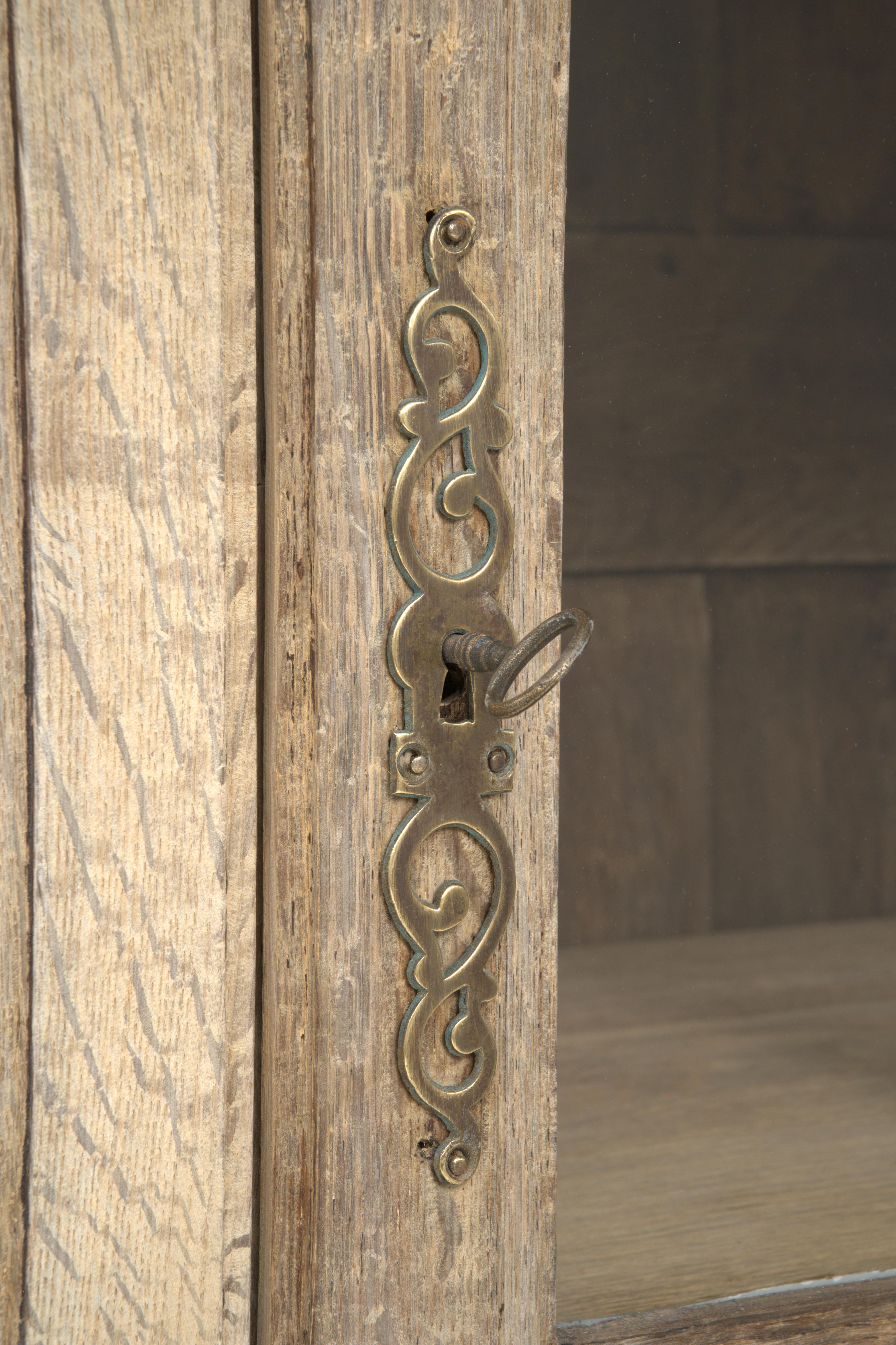 19th Century French Bleached Oak Vitrine 10