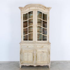 19th Century French Bleached Oak Vitrine