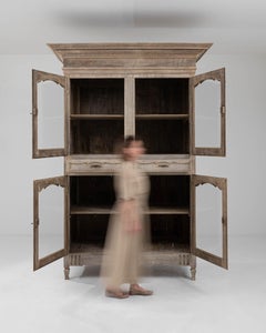 19th Century French Bleached Oak Vitrine