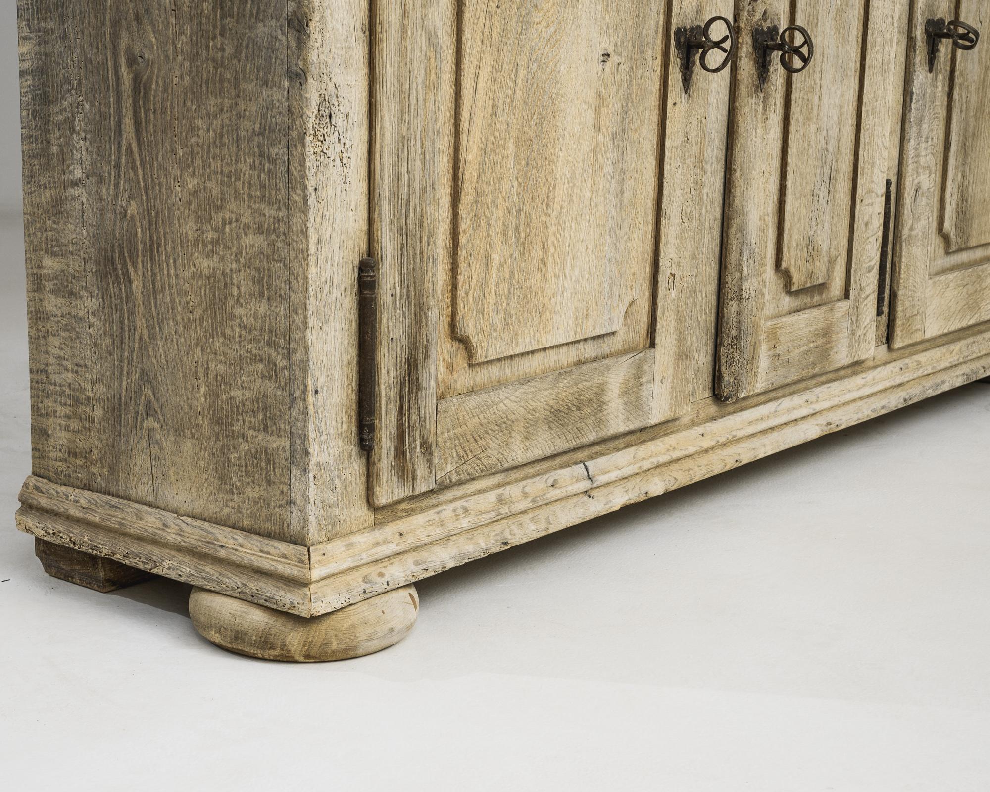 19th Century French Bleached Oak Vitrine 1