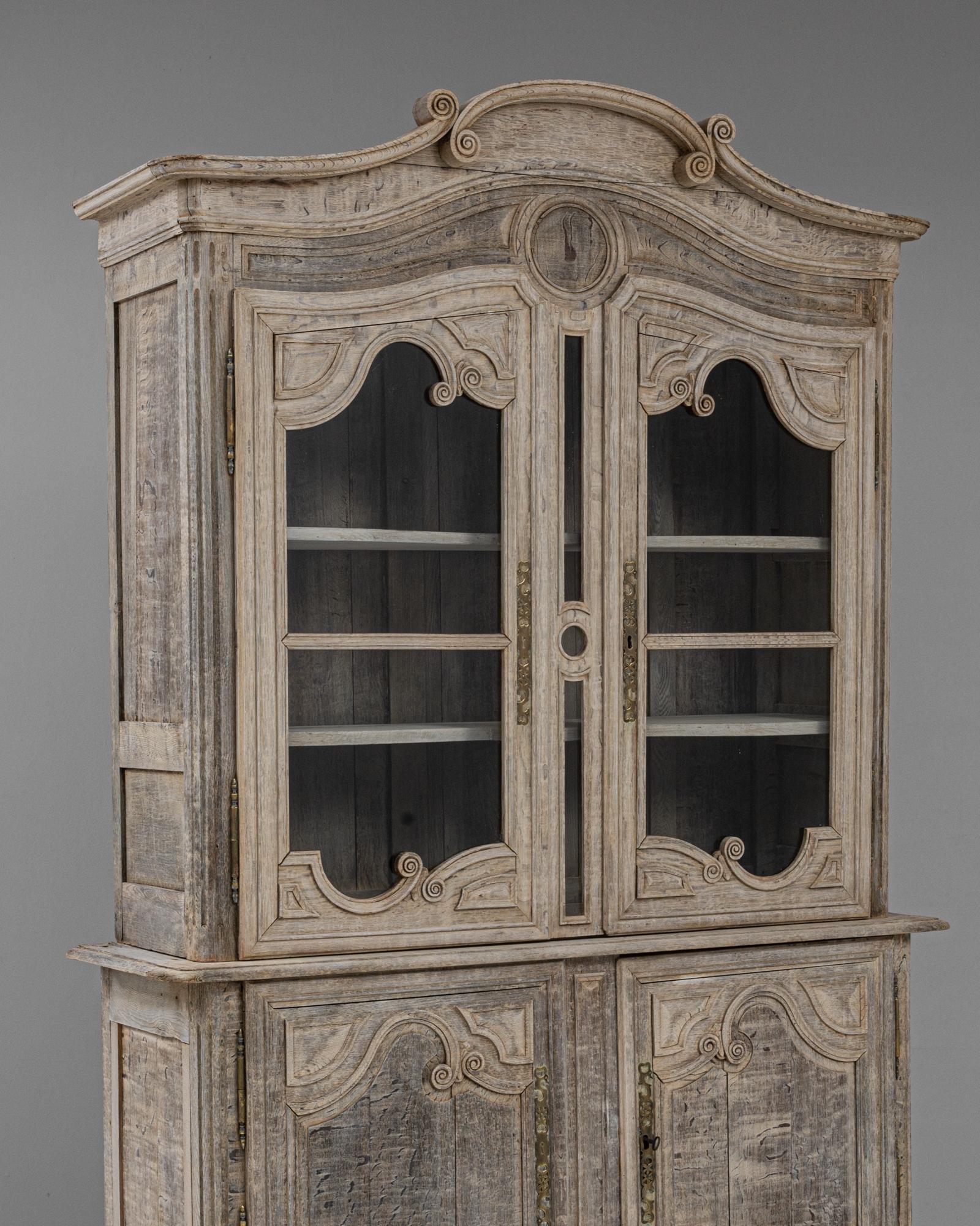 19th Century French Bleached Oak Vitrine 3