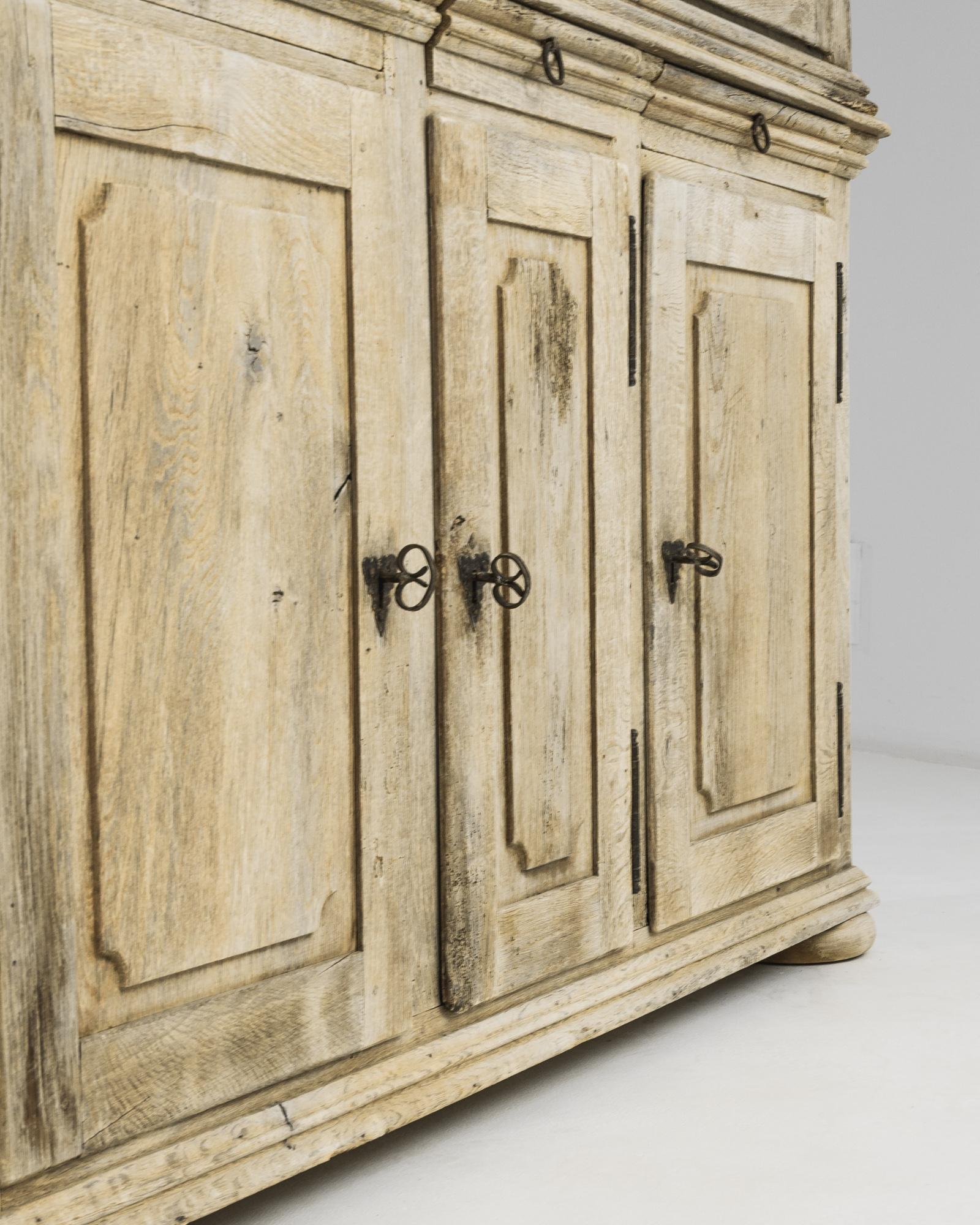 19th Century French Bleached Oak Vitrine 2