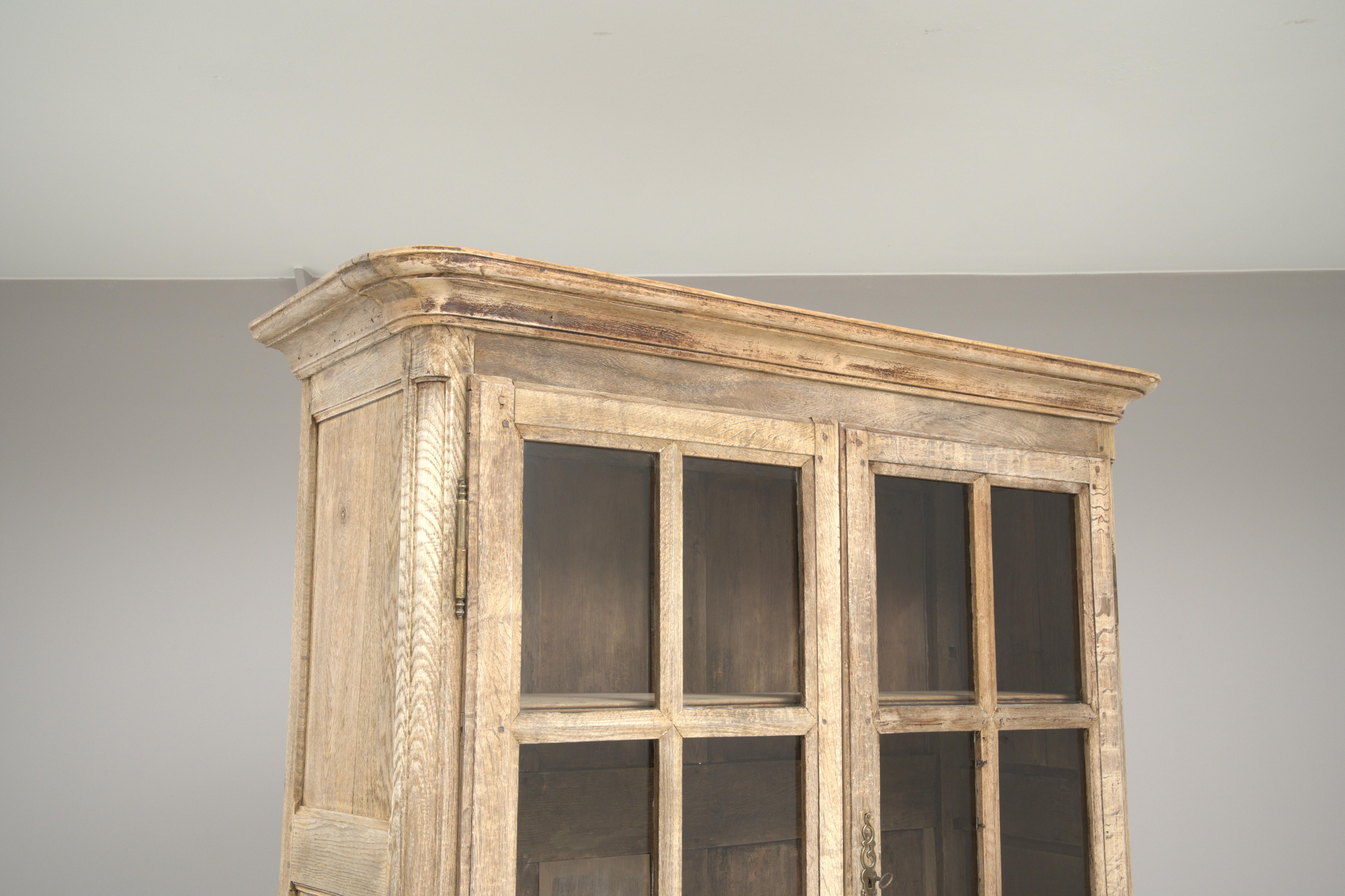 19th Century French Bleached Oak Vitrine 5
