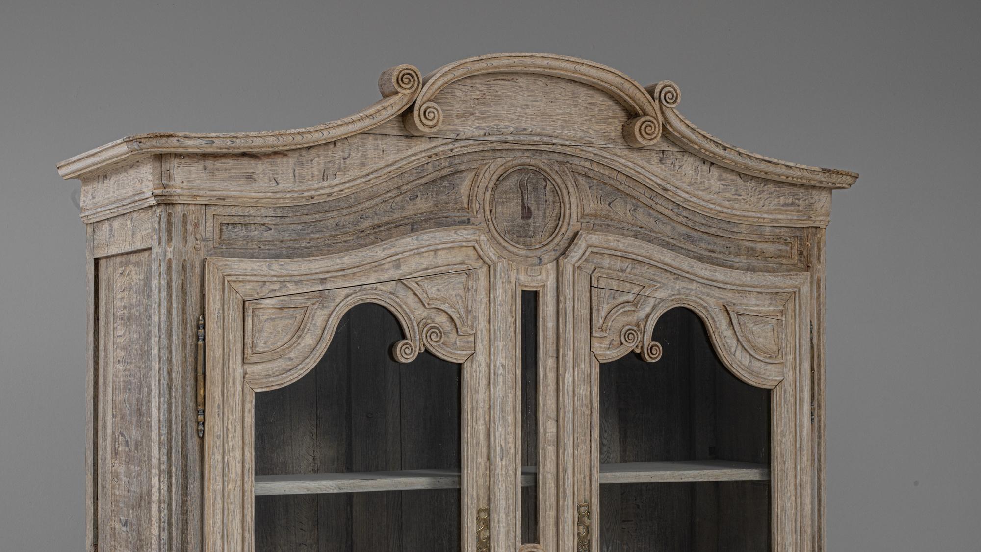 19th Century French Bleached Oak Vitrine 4