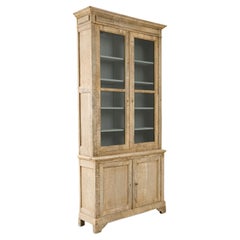 19th Century French Bleached Oak Vitrine 