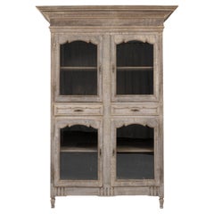 19th Century French Bleached Oak Vitrine