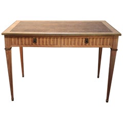 19th Century French Bleached Walnut and Fruitwood Desk