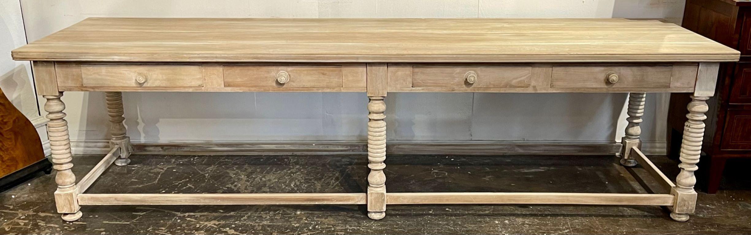 19th Century French Bleached Walnut Drapers Table 6