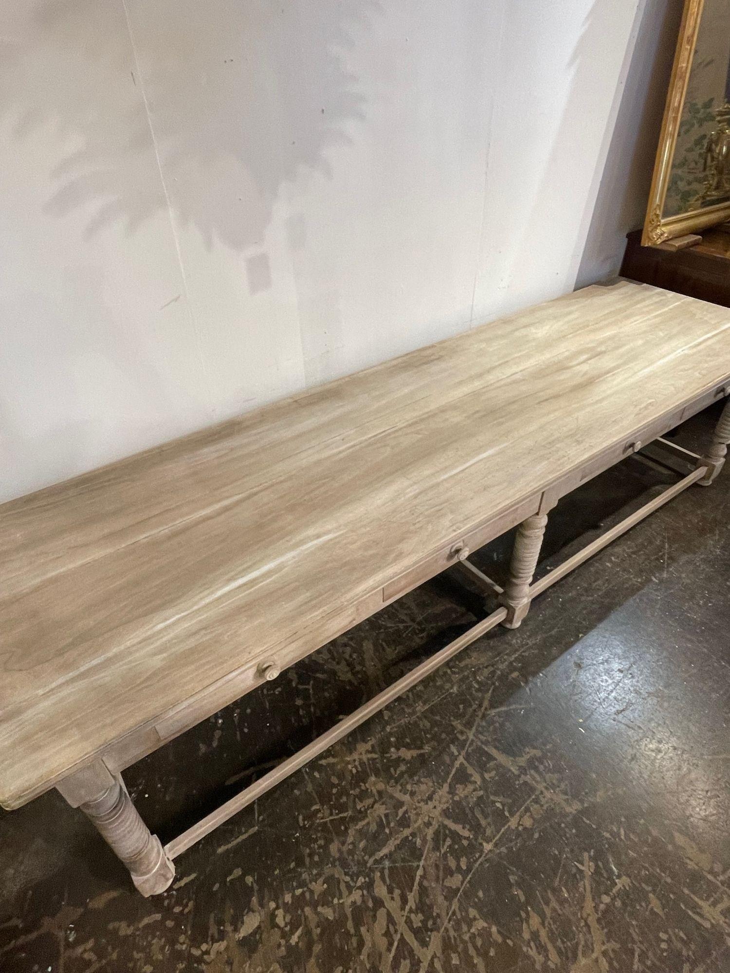 19th Century French Bleached Walnut Drapers Table In Good Condition In Dallas, TX