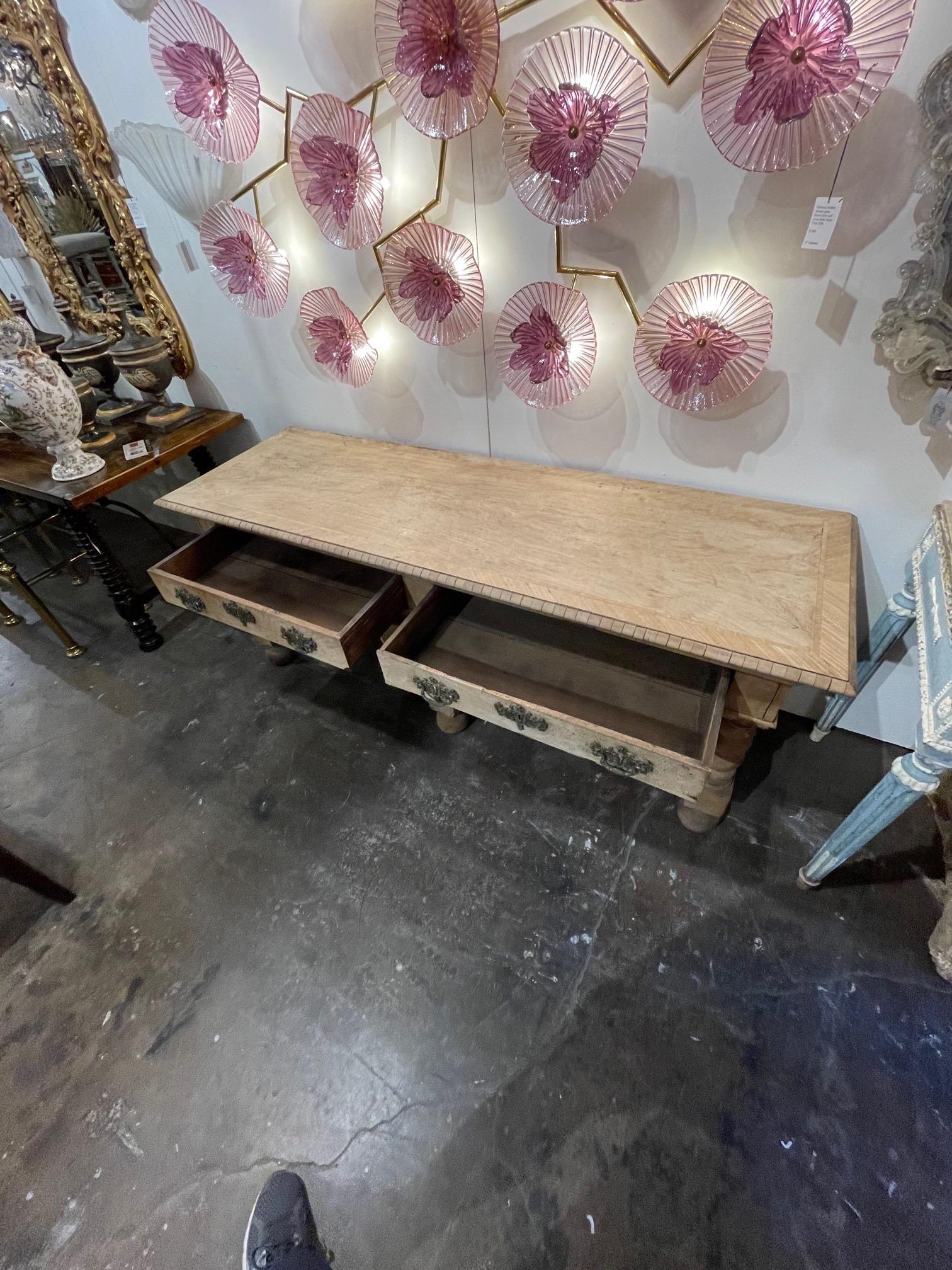 19th Century French Bleached Walnut Sofa Table 5