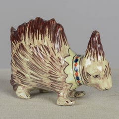 19th Century French Blois Faience Porcupine Figurine