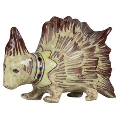19th Century French Blois Faience Porcupine Figurine