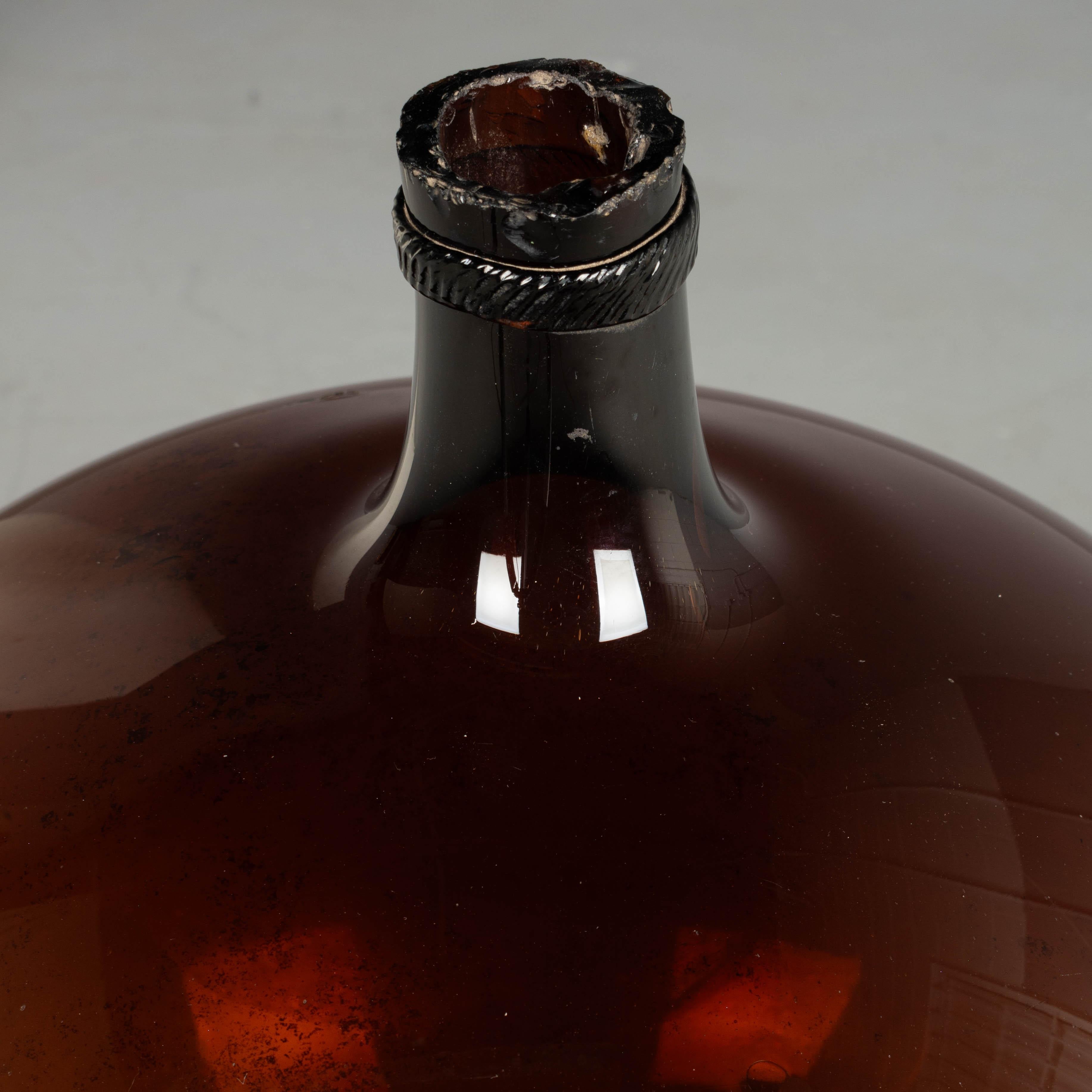 19th Century French Blown Glass Demijohn Bottle 6