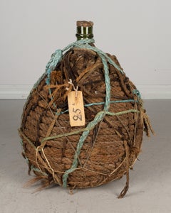 französische mundgeblasene Glasflasche aus dem 19