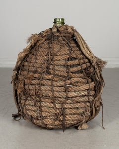 19th Century French Blown Glass Demijohn Bottle