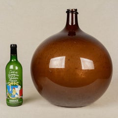 19th Century French Blown Glass Demijohn Bottle