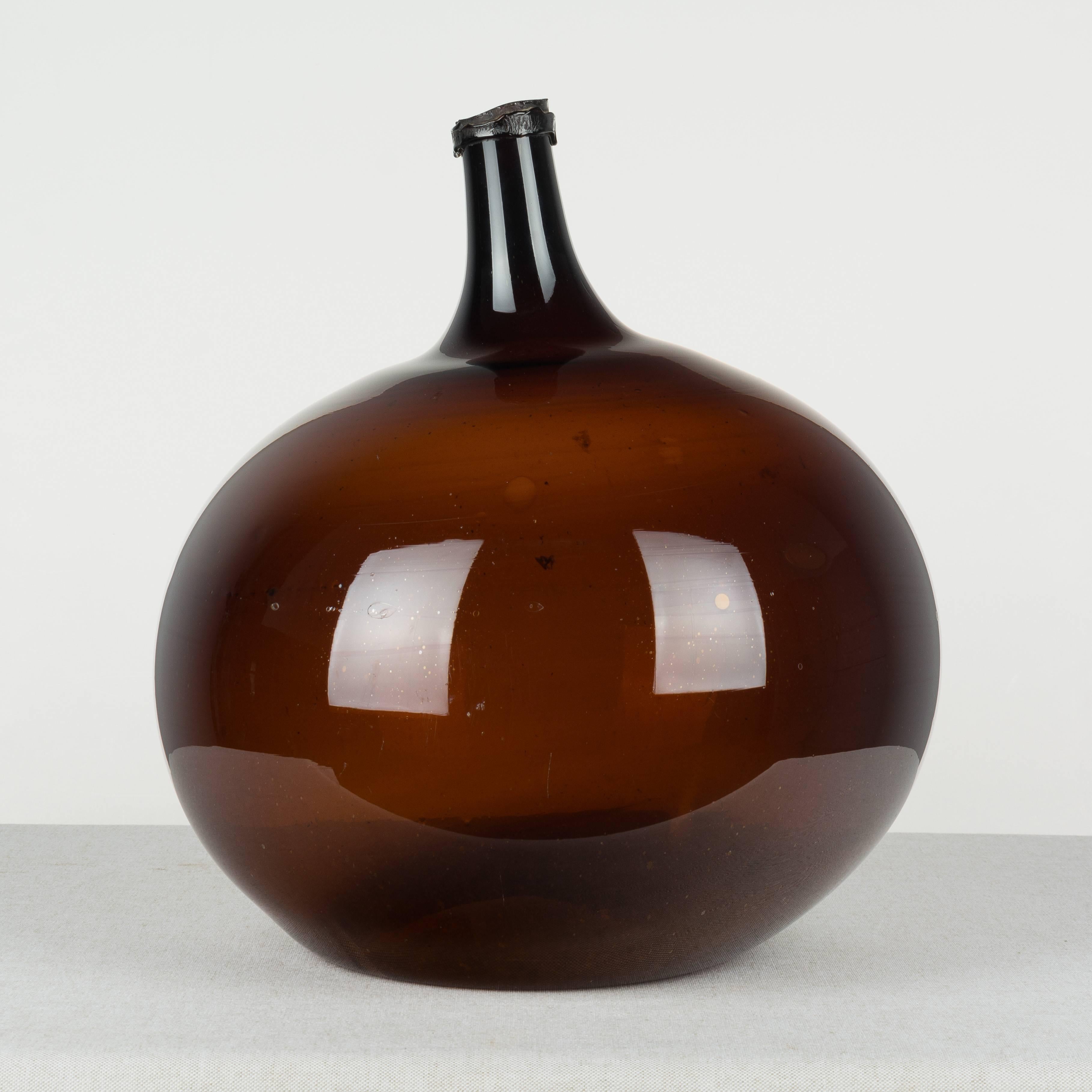 French Provincial 19th Century French Blown Glass Demijohn Bottle