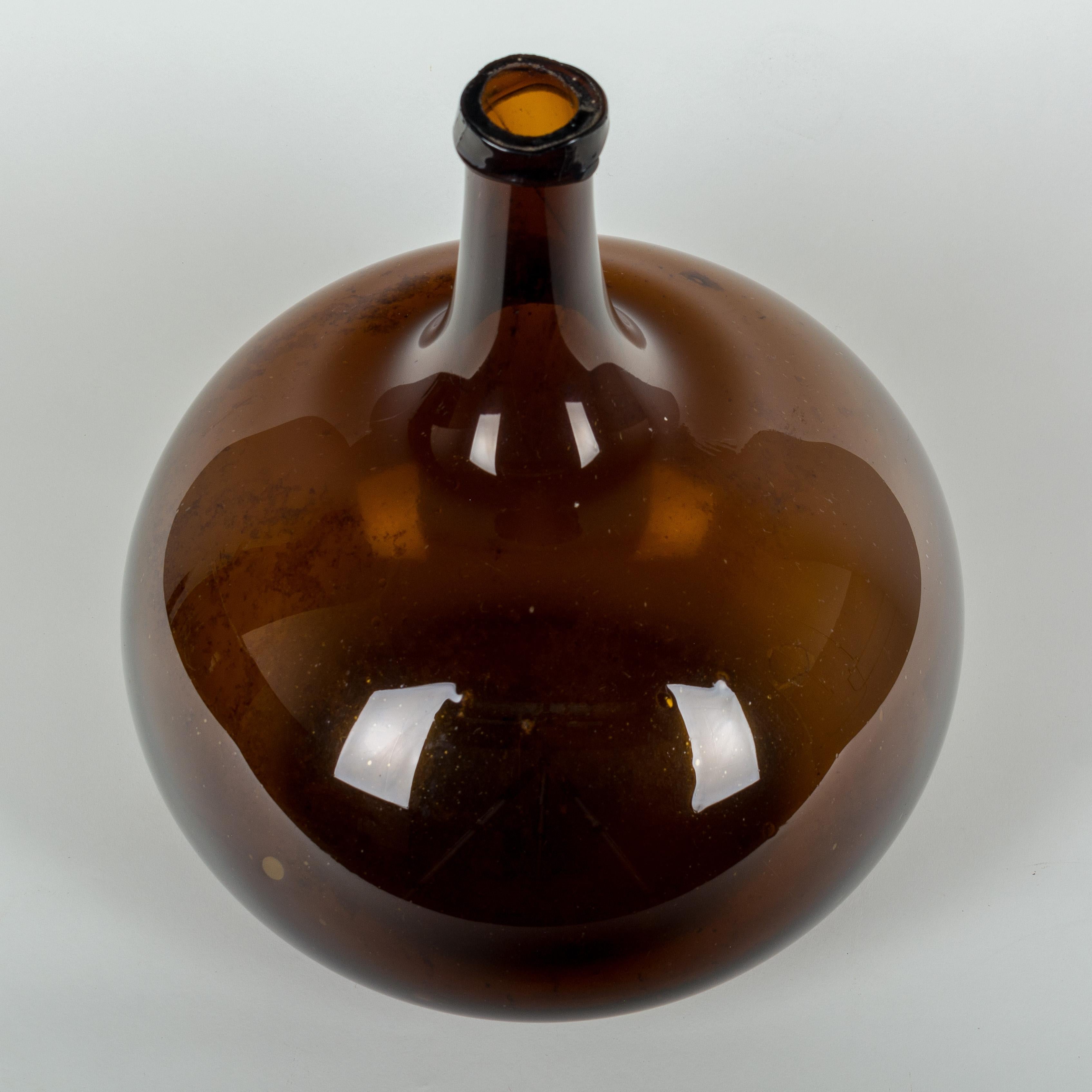 19th Century French Blown Glass Demijohn Bottle 1