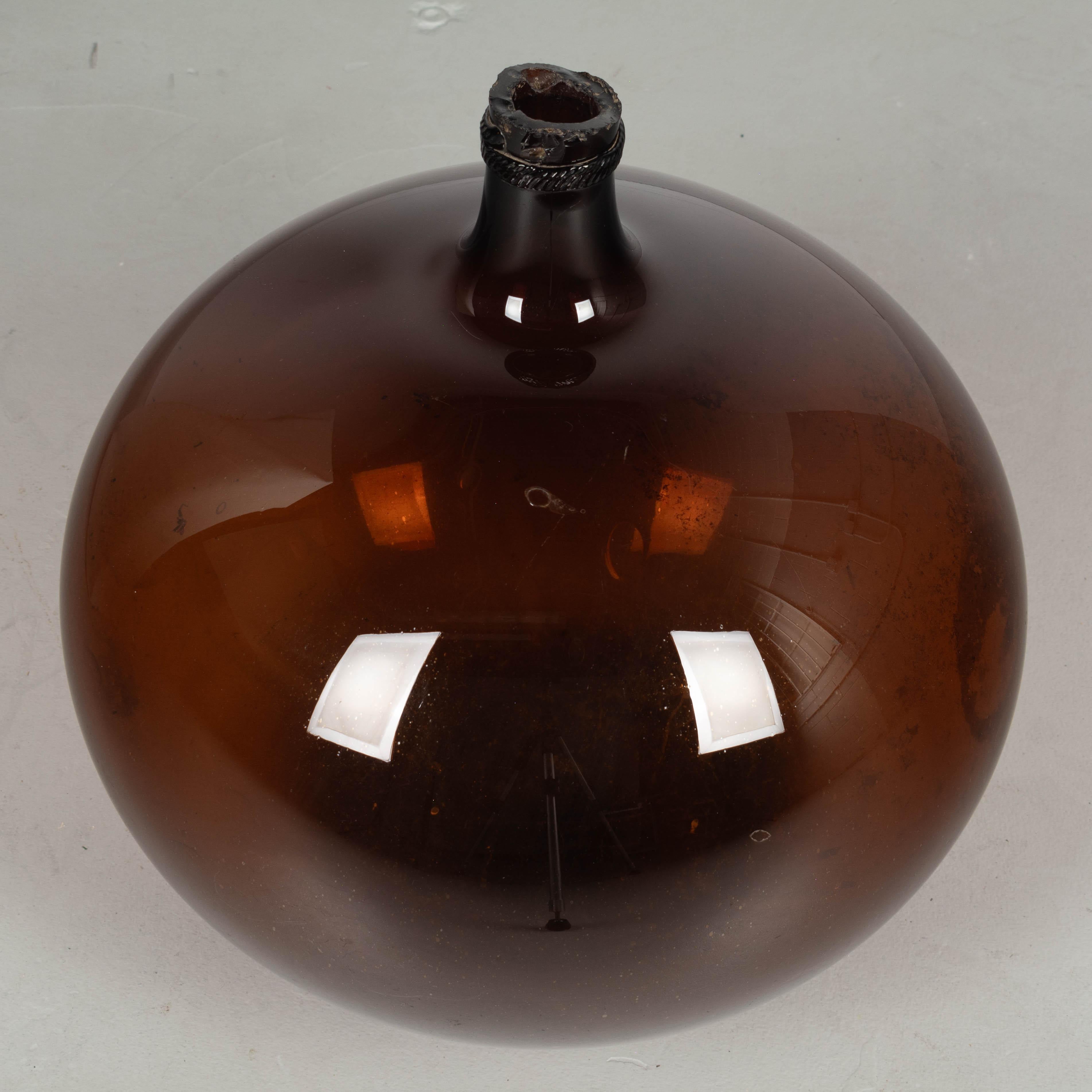 19th Century French Blown Glass Demijohn Bottle 2