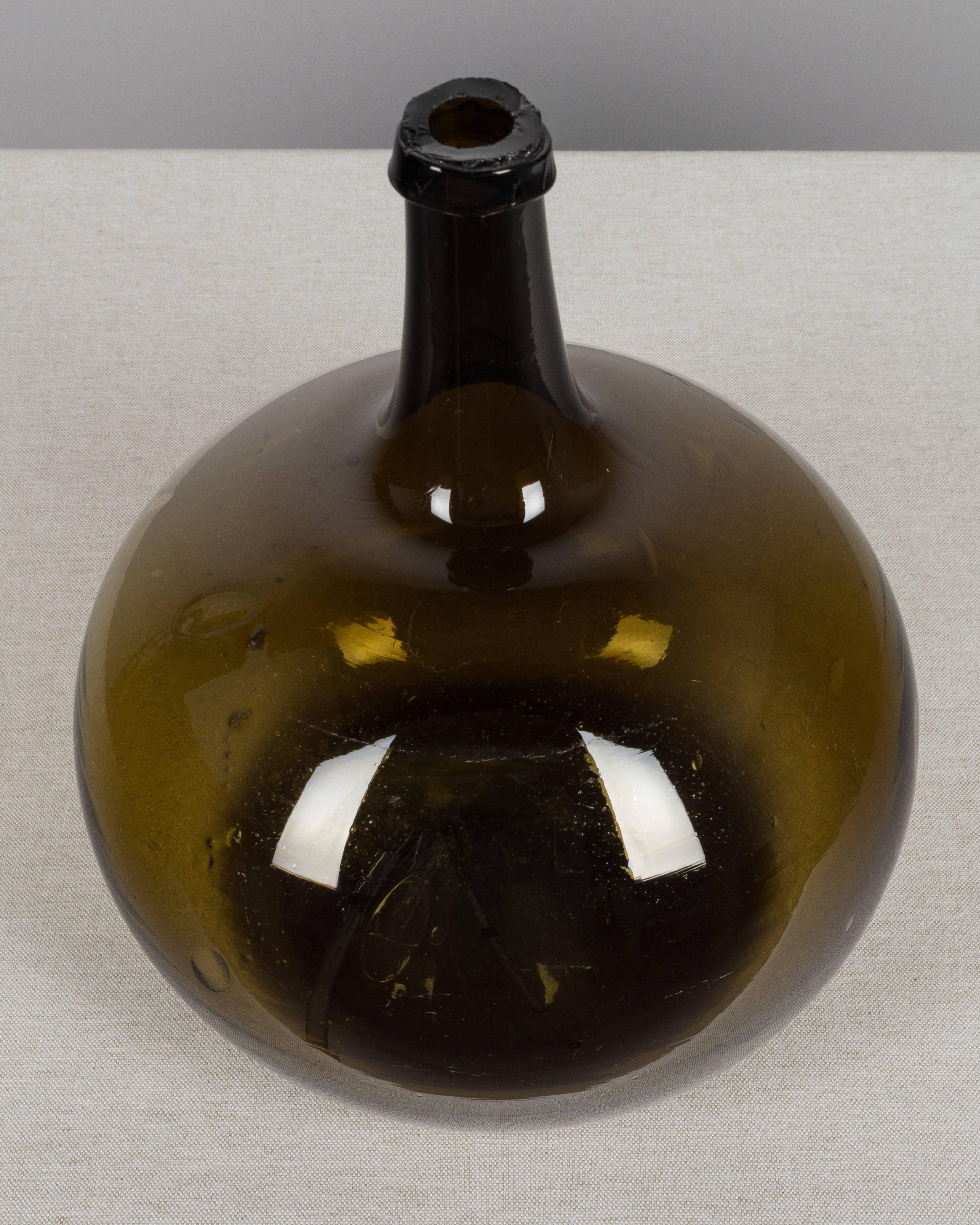 19th Century French Blown Glass Demijohn Bottle 2