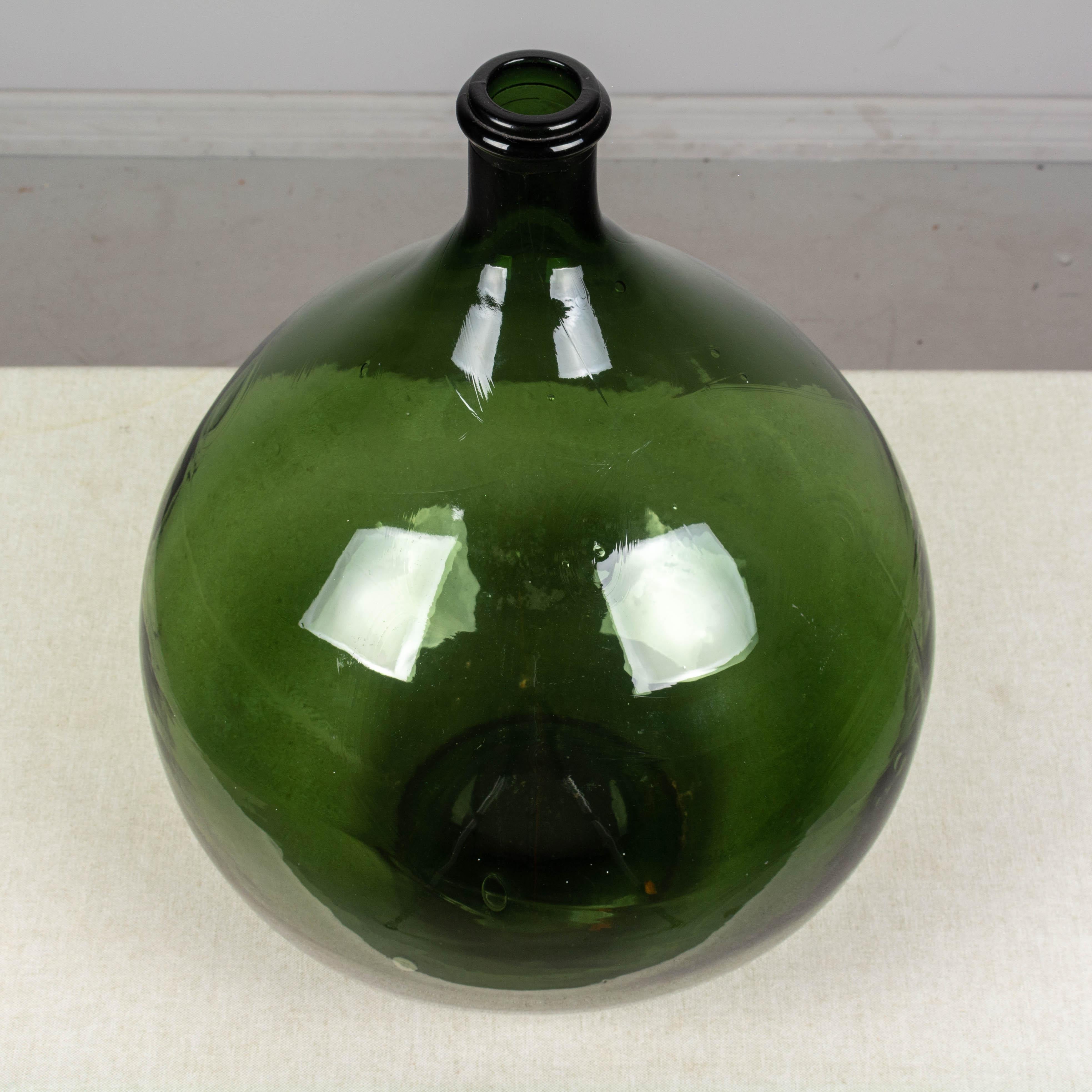 19th Century French Blown Glass Demijohn Bottle 3