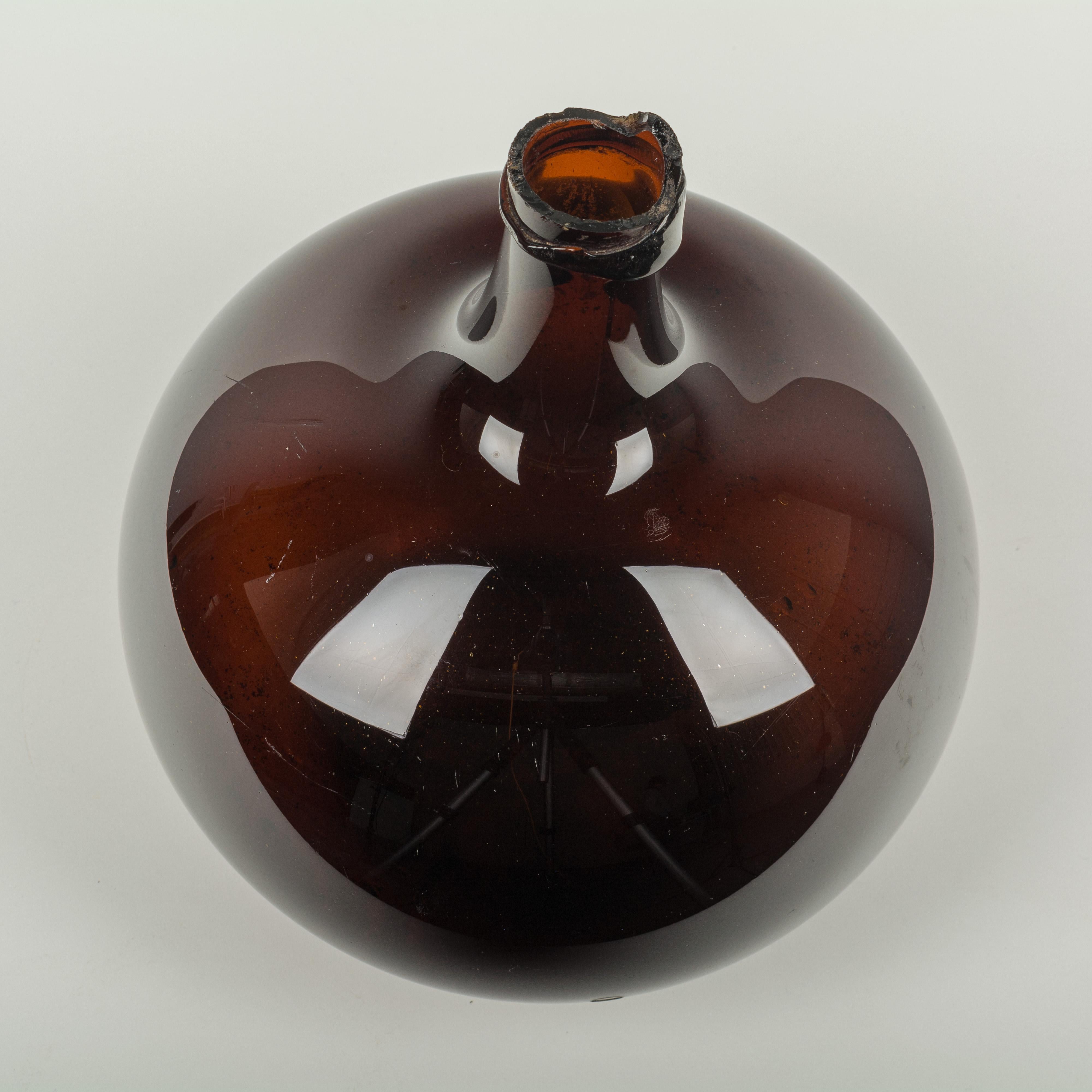 19th Century French Blown Glass Demijohn Bottle 3