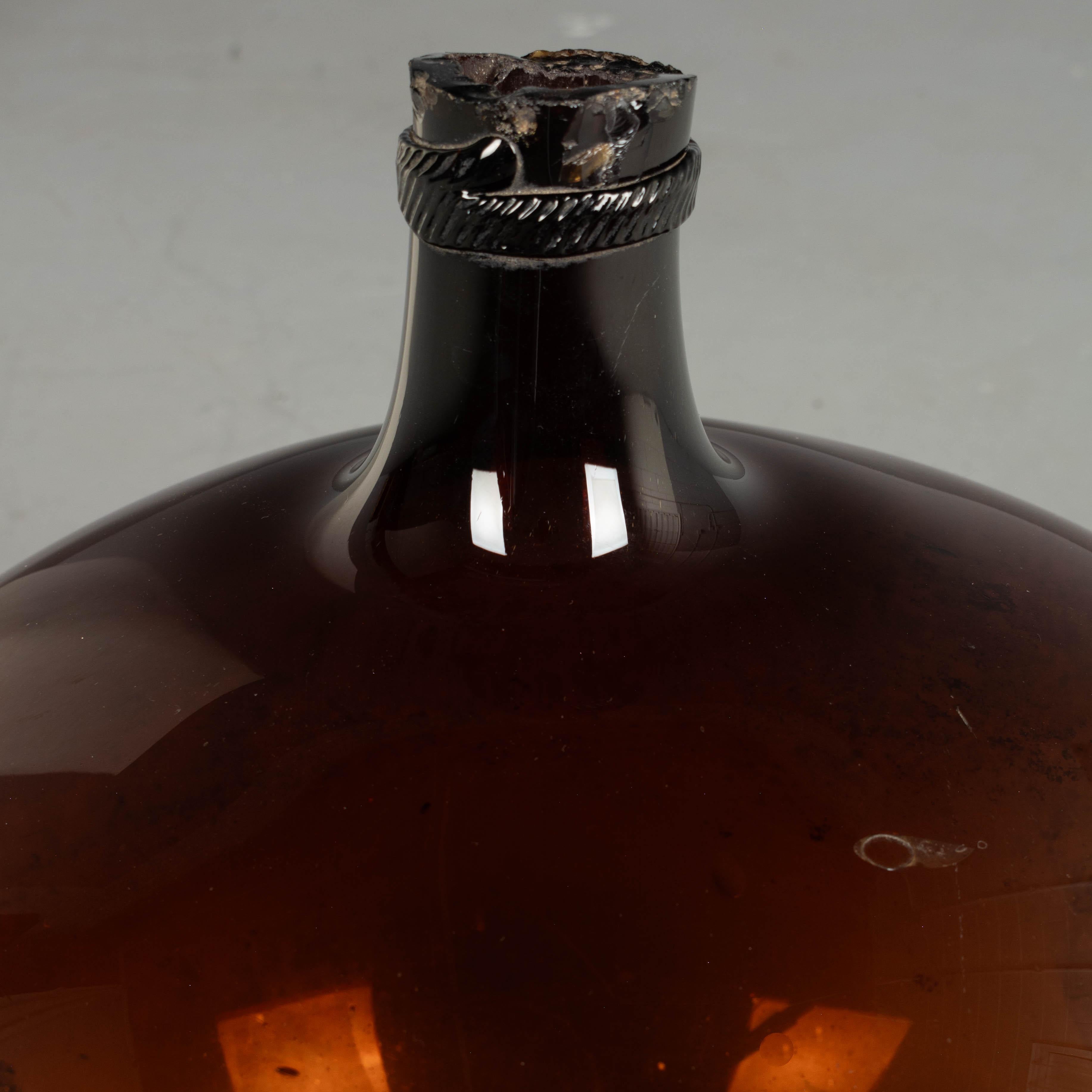 19th Century French Blown Glass Demijohn Bottle 5