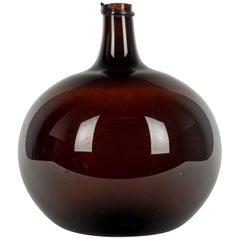 19th Century French Blown Glass Demijohn Bottle