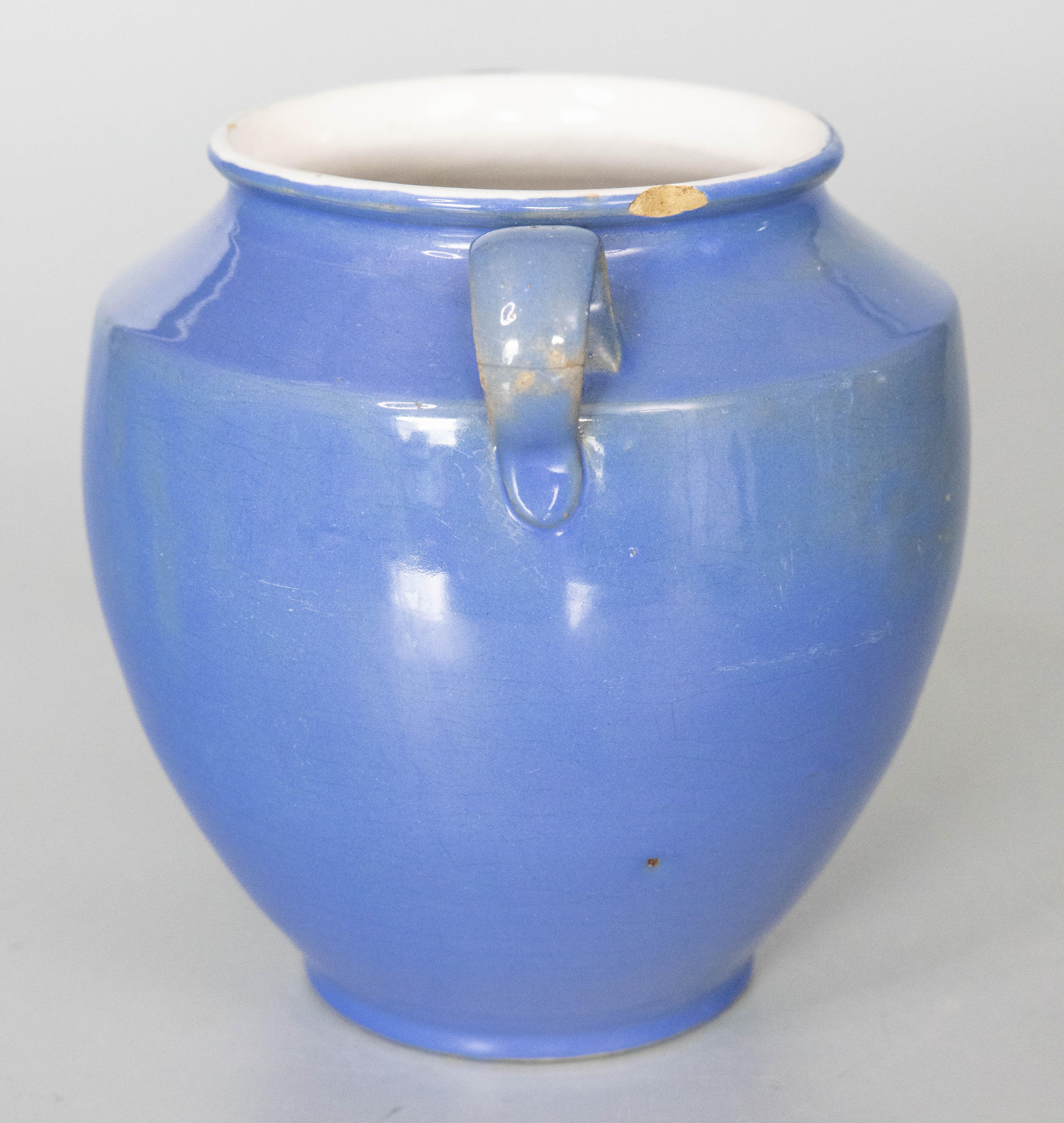 Country 19th Century French Blue Confit Pot For Sale