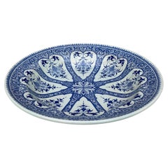 19th Century French Blue & White Faience Soup Plate Sarreguemines