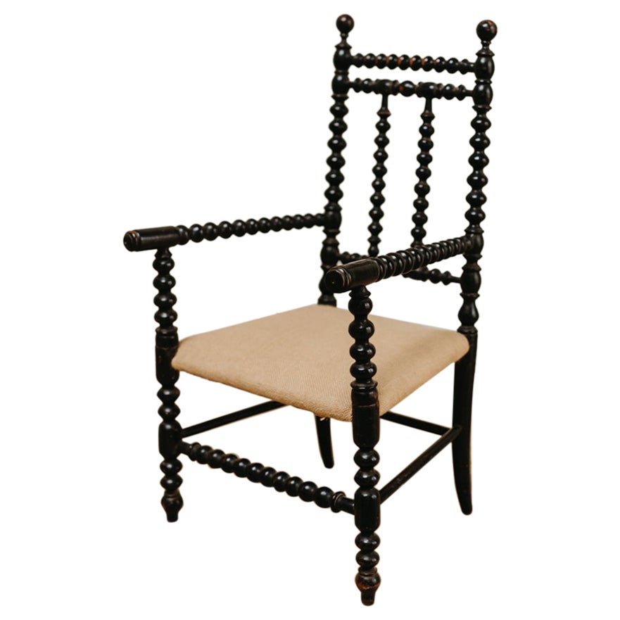 19th Century French Bobbin Child
s Chair