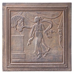 Plaque de cheminée / dosseret "Bocca della Verità" français du 19e siècle