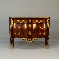François Linke Style, Louis XV, Commode, Mahoagany, Marble, France, 1890s